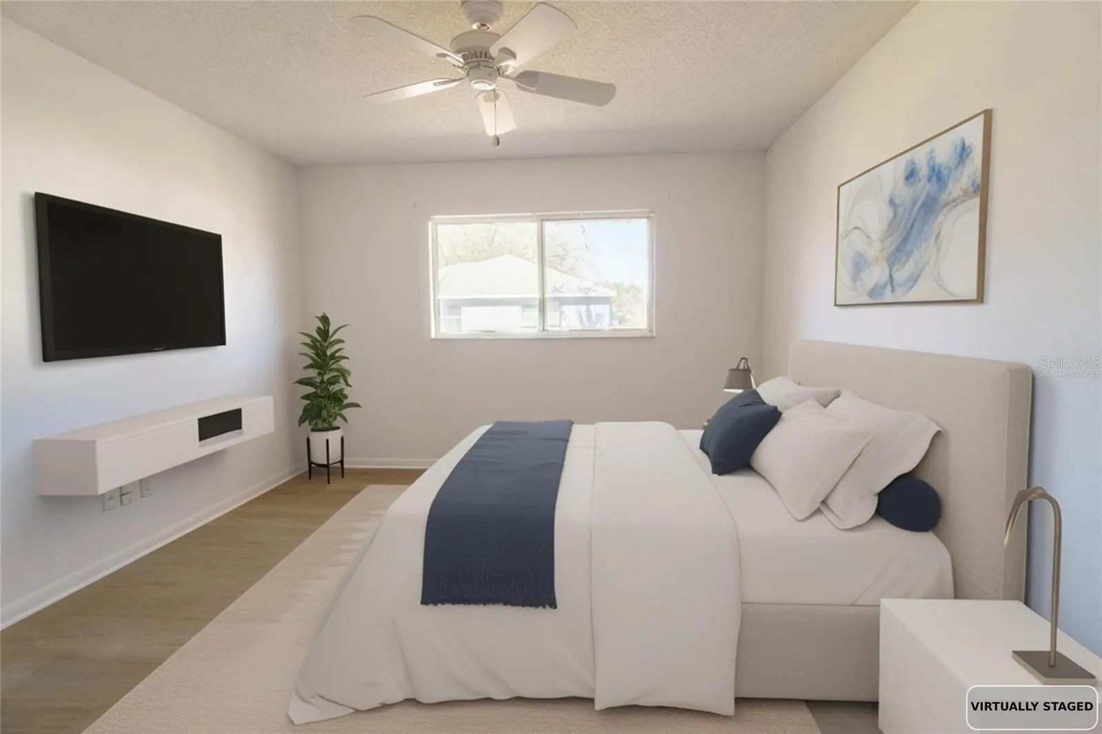 Guest bedroom virtually staged