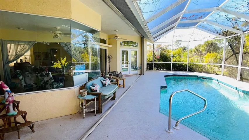 Seemless Window overlooking Pool and Canal