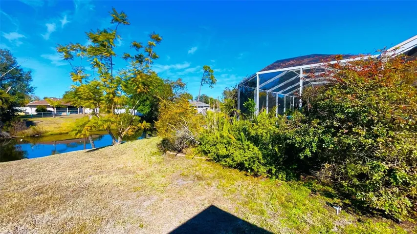 Side view of home Lanai and Canal