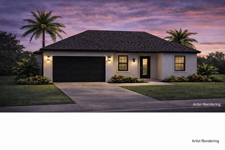 Twilight front elevation