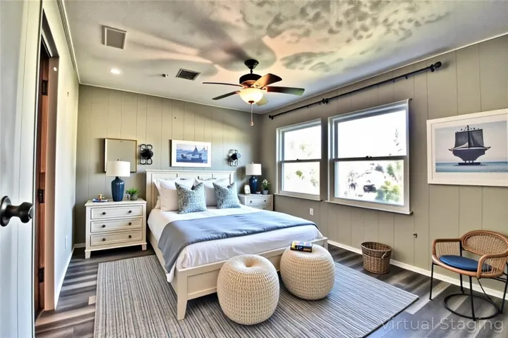Virtually Staged Master Bedroom