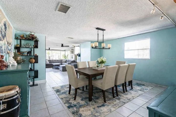 Virtually staged dining room.
