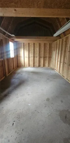 Shed with additional loft storage above and both sides.