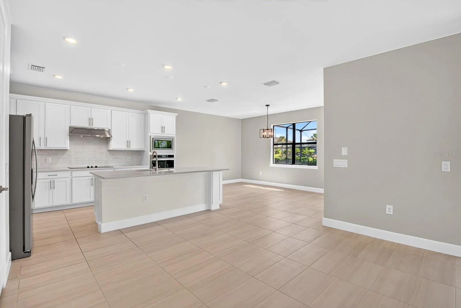 Kitchen and family room