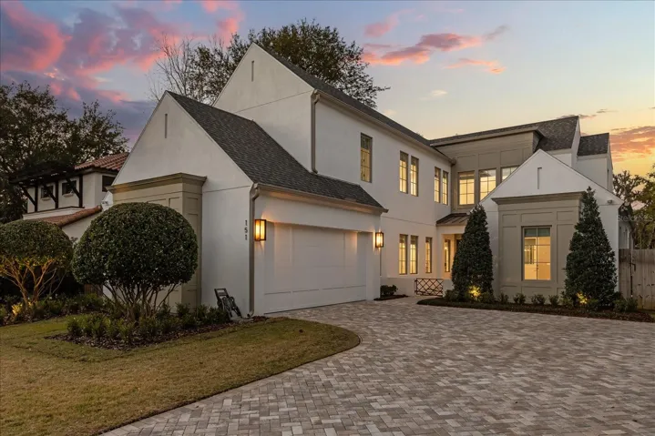 Exterior with lighting