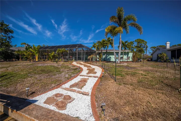 Walkway from dock up to the pool