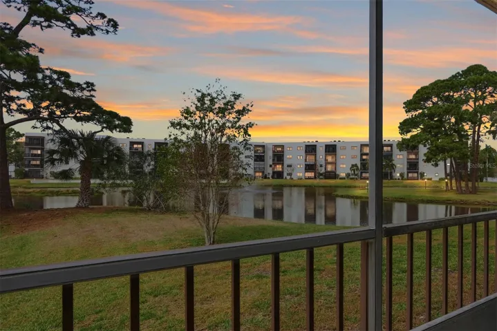 Screened lanai with tranquil pond views—your everyday relaxing retreat.