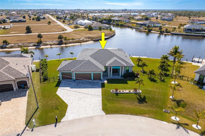 Intersecting canals with Crystal Lake in upper right of photo