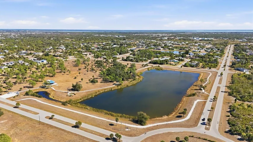 AERIAL VIEW OF ONE OF THE LAKES IN COMMUNITY