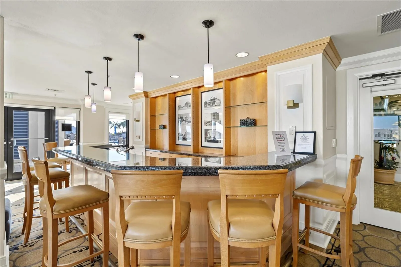 Full kitchen behind bar  for building events that can be catered.