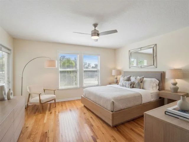 Bedroom #4 upstairs virtually staged. Walk right out to your Balcony!