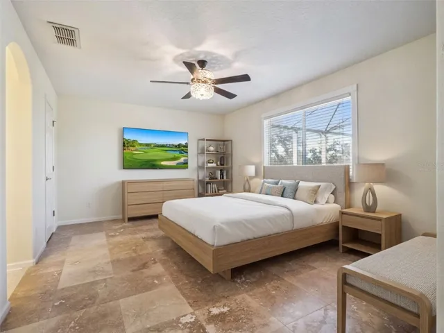 Bedroom #3 upstairs virtually staged. Walk right out to your Balcony!