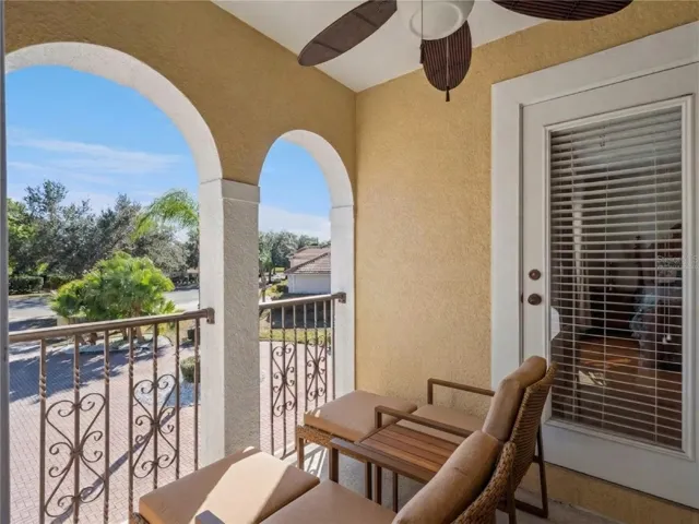 Balcony between 3rd and 4th Bedrooms upstairs. Virtually Staged.