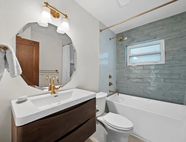 The beautifully renovated first level bathroom (2nd of 2)