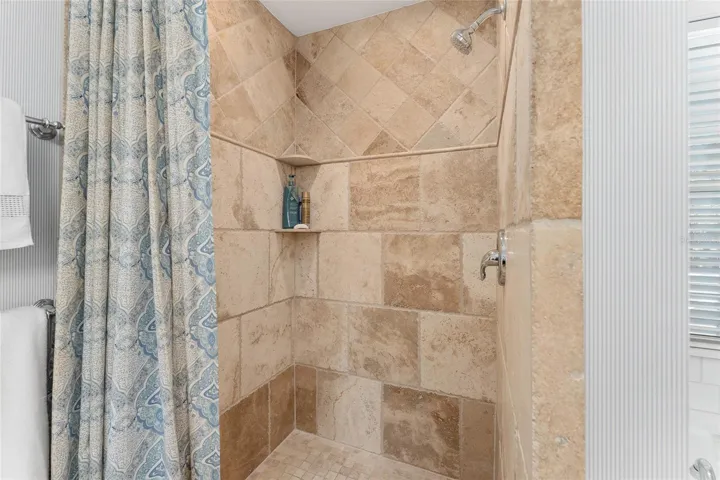 Tile walk-in shower
