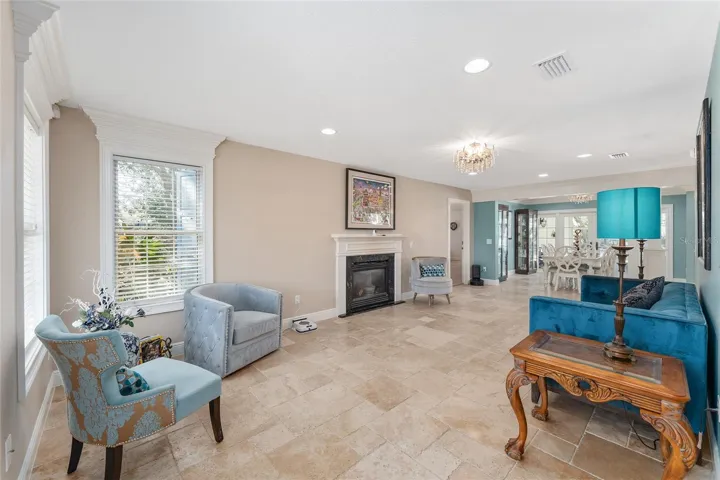 Gas fireplace in family room
