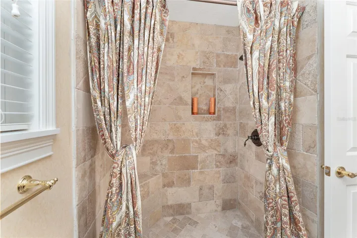 Tile walk-in shower