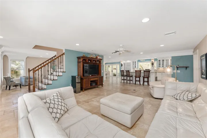 Living room from front corner