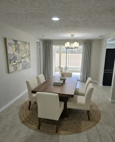 Virtually staged dining room