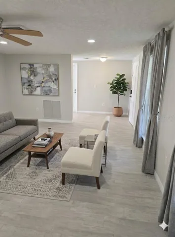 Virtually staged living room