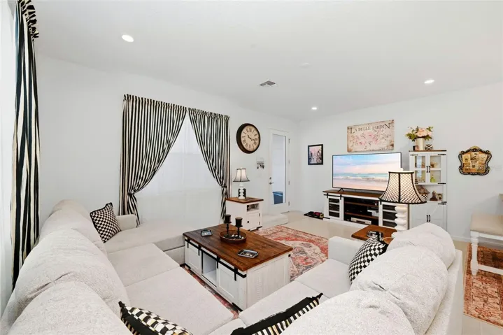 Family Room with recessed lighting