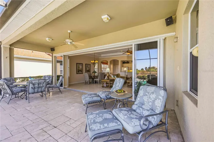 View into home from pool side