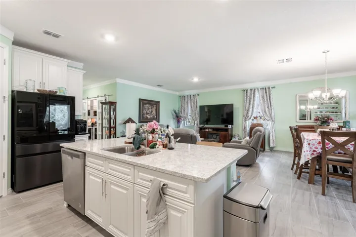 Kitchen to living and dining