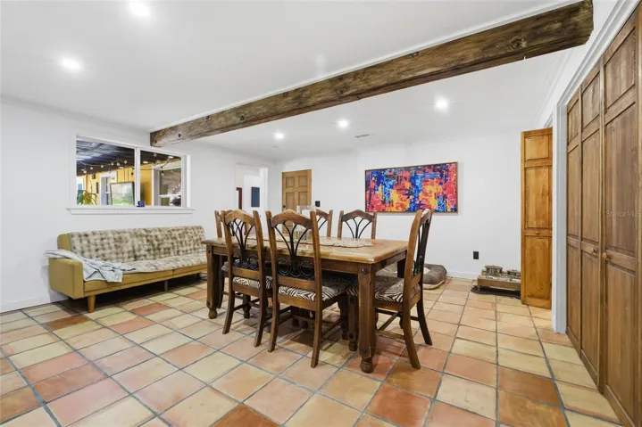 Main House - Dining or Second Living Space with Fireplace