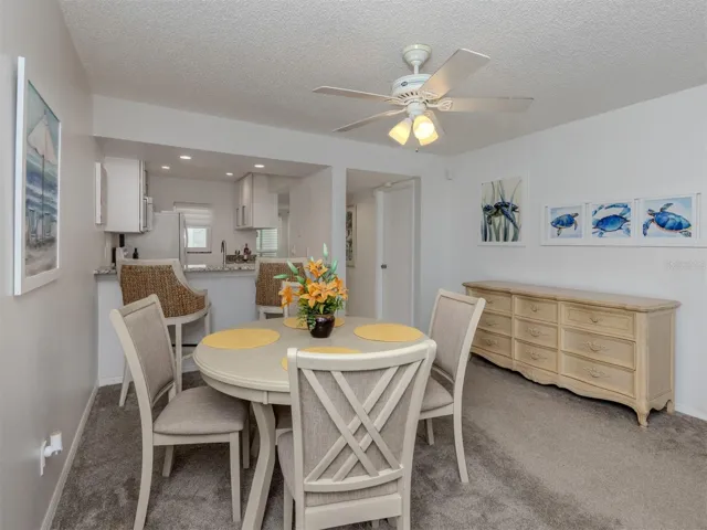 The dining room is spacious and near the kitchen making serving a breeze