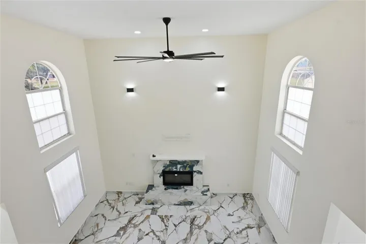 View of family room from upstairs