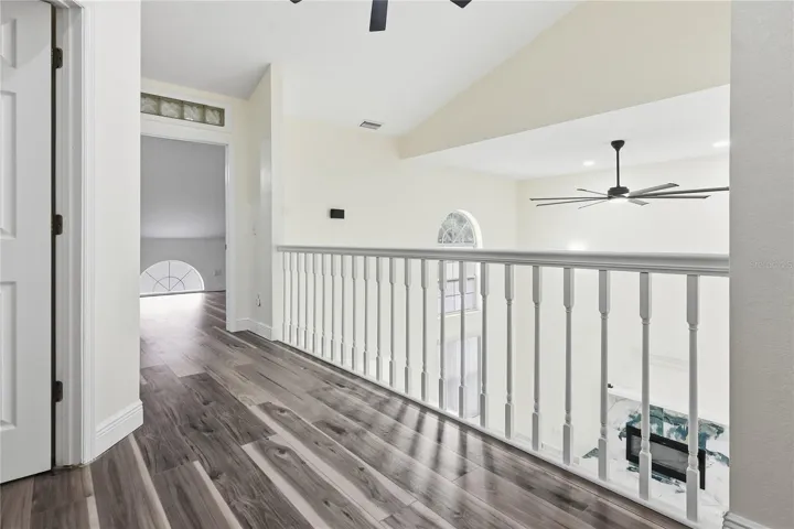 catwalk between bedrooms on top floor