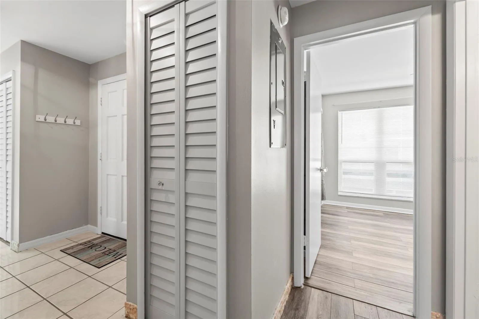 View from the hallway into the second bedroom
