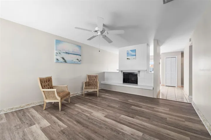 L:iving room showing the fireplace