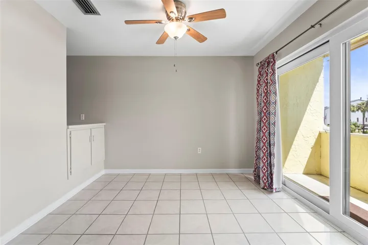 Dining area with patio Doors to the open porch area