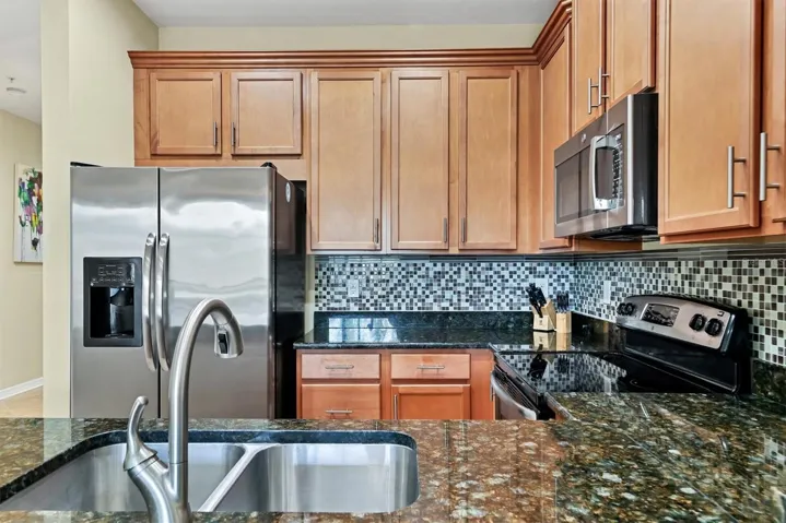 Kitchen with granite countertops