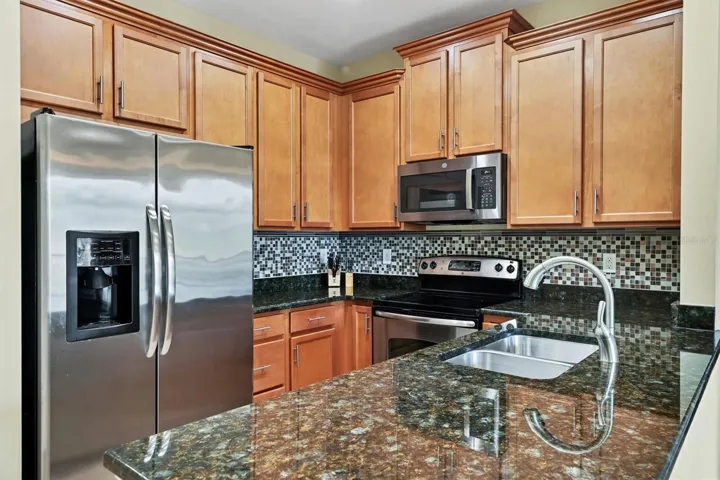 Kitchen with granite countertops