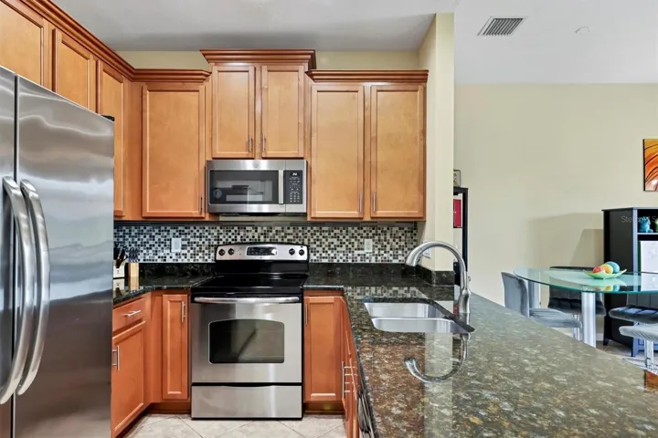 Kitchen with granite countertops