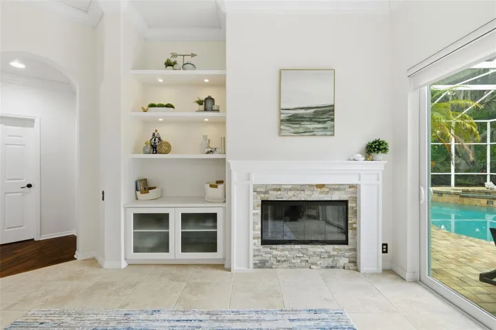 Custom fireplace wall.