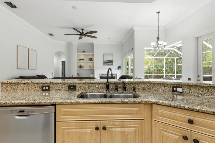 Kitchen open to living area.