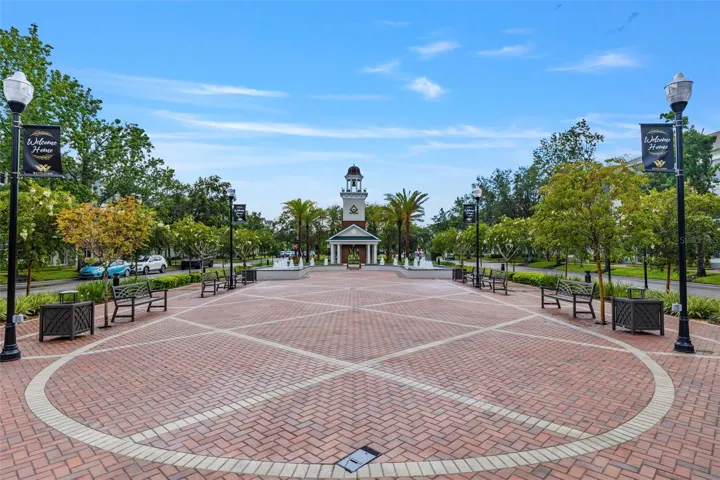 Westpark Village fountain area.