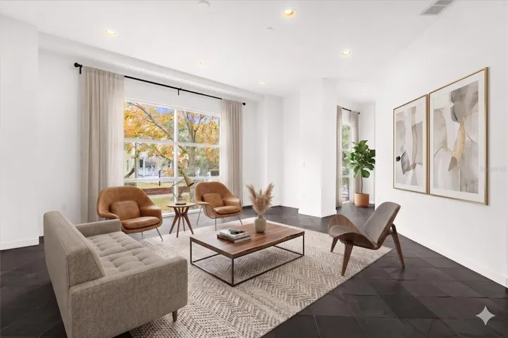 Striking oversized window with beautiful views in the main living area