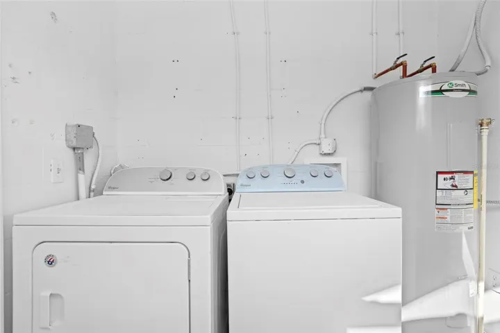 Utility room, accessible via BR 1 or exterior door to west side of home
