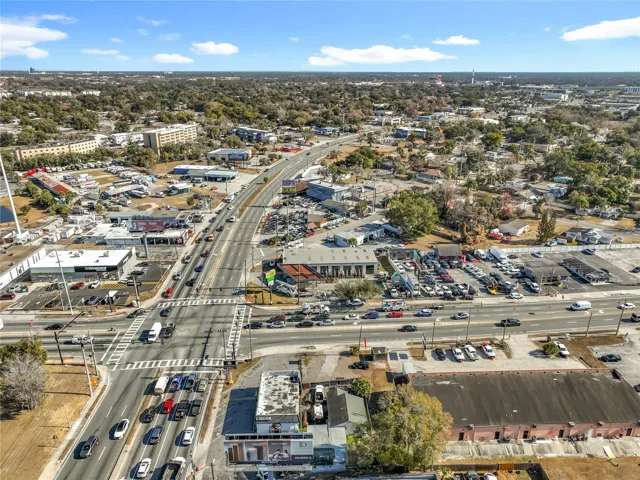Aerial Overview Highlighting Surrounding Commercial Corridor