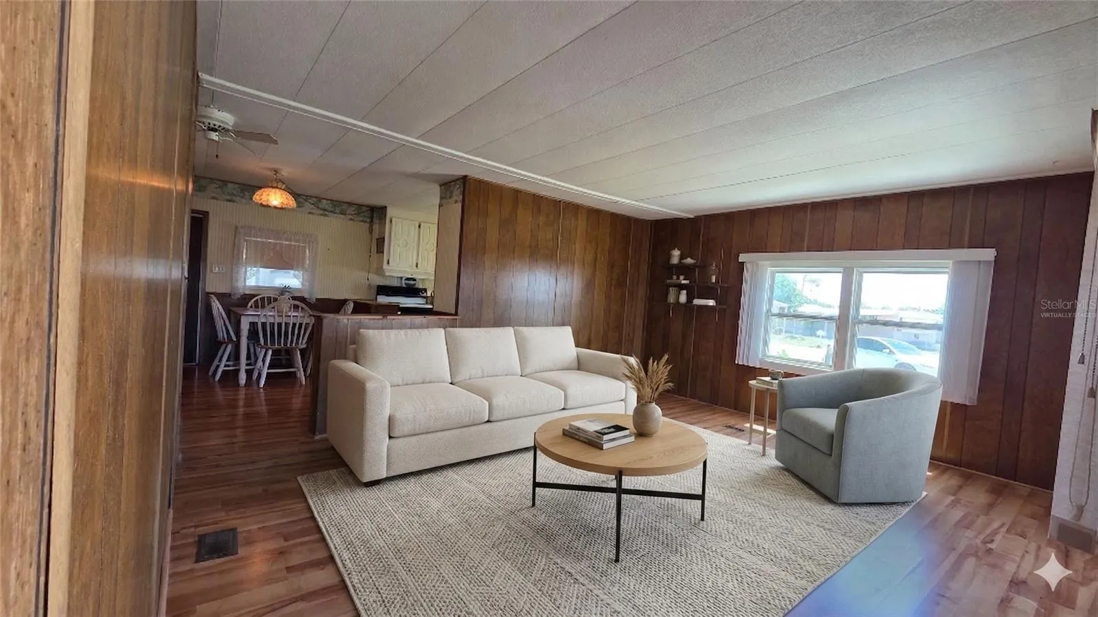 Virtually staged living room