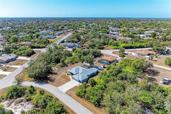 Aerial - Back of property view towards the west.