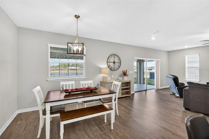 Eat in - Dining Area with upgraded lighting.