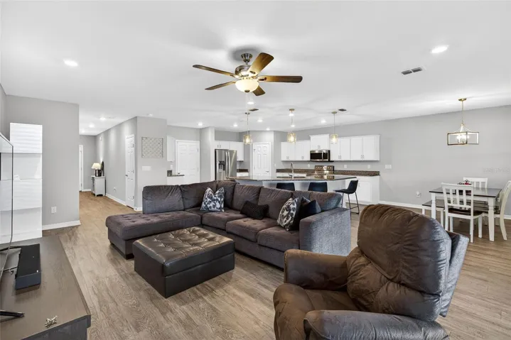 Family Room is open to large kitchen and eat in area.