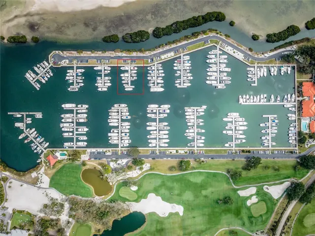 O-dock, outlined in the red box, on the east side of the marina.
