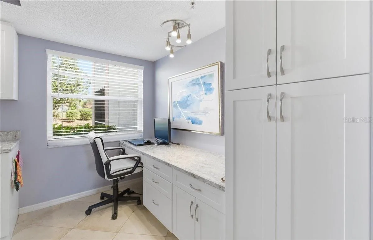 built in desk with extra storage