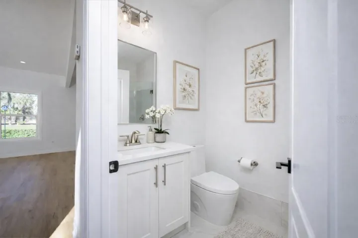 This is the downstairs guest bath with a walk-in shower.